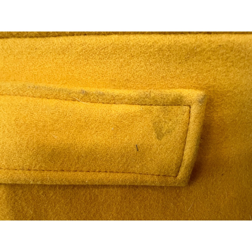 Moda International Mustard Yellow Wool Blend Belted Trench Coat Womens Sz 10 - Picture 6 of 9